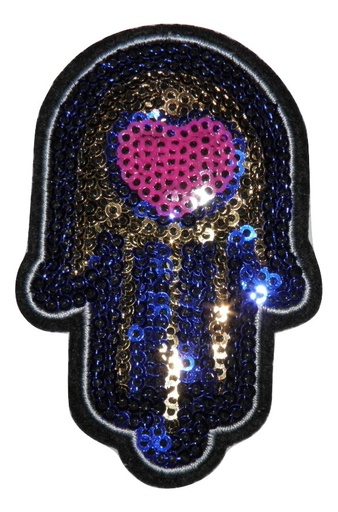 [P3004] Écusson thermocollant à sequins Main de Fatma