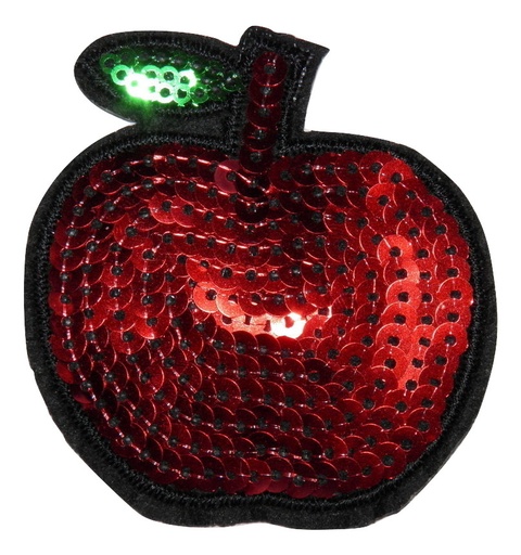 [P3005] Écusson thermocollant à sequins Pomme