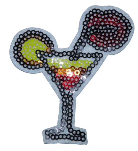 [P3009] Écusson thermocollant à sequins Cocktail