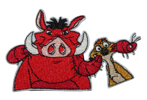 [P1133] Écusson brodé thermocollant Pumba et Timon