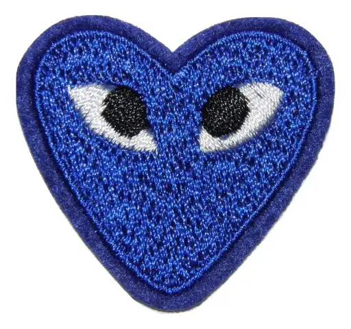[P1084-0001] Écusson brodé thermocollant Cœur Bleu Marine