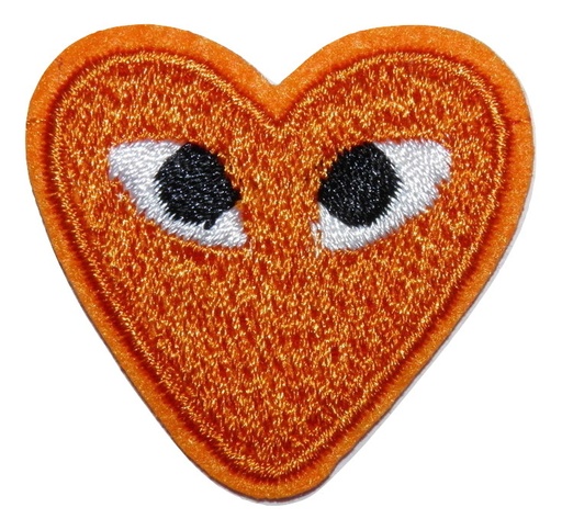 [P1084-0003] Écusson brodé thermocollant Cœur Orange