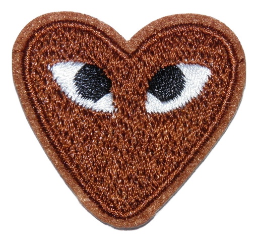 [P1084-0007] Écusson brodé thermocollant Cœur Marron