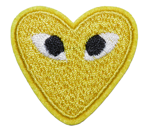 [P1084-0008] Écusson brodé thermocollant Cœur Jaune