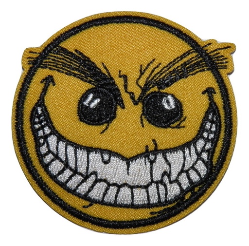 [P1134] Écusson brodé thermocollant Smiley effrayant