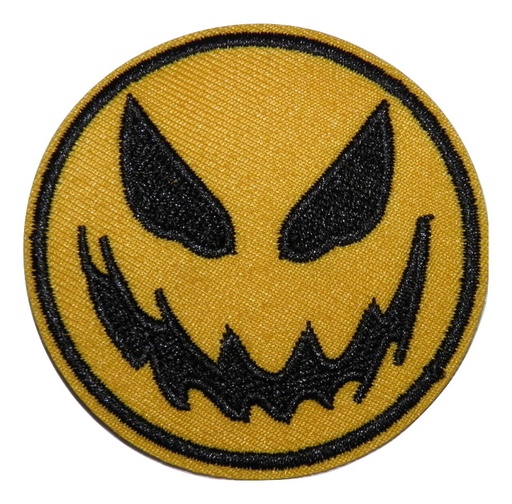 [P1135] Écusson brodé thermocollant Smiley Halloween