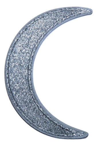 [P1190-0001] Écusson brodé thermocollant Lune Argentée
