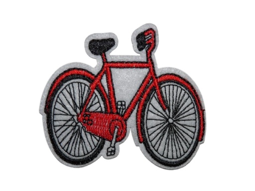 [P1220] Écusson brodé thermocollant Vélo rouge