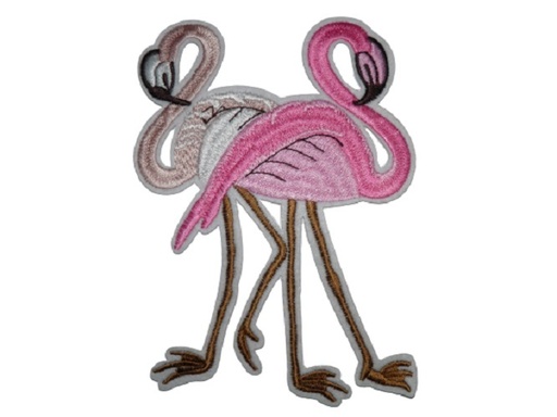 [P1224] Écusson brodé thermocollant Flamants Roses