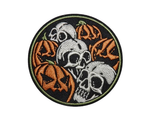 [P1373] Écusson brodé thermocollant Halloween Cranes Citrouilles