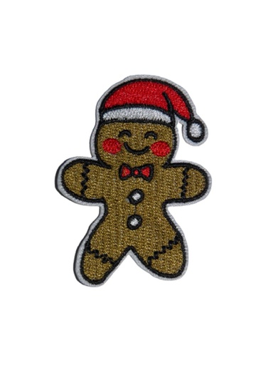 [P1384] Écusson brodé thermocollant Bonhomme de Pain d'épices