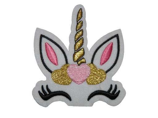 [P1386] Écusson brodé thermocollant Masque de Licorne
