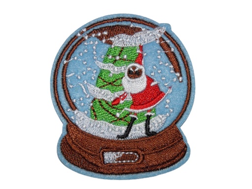[P1387] Écusson brodé thermocollant Boule à neige de Noël