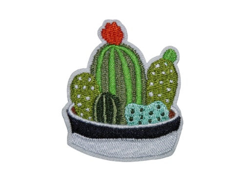 [P1401] Écusson brodé thermocollant Pot de Cactus