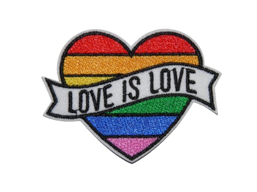 [P1409] Écusson brodé thermocollant Coeur Love is Love