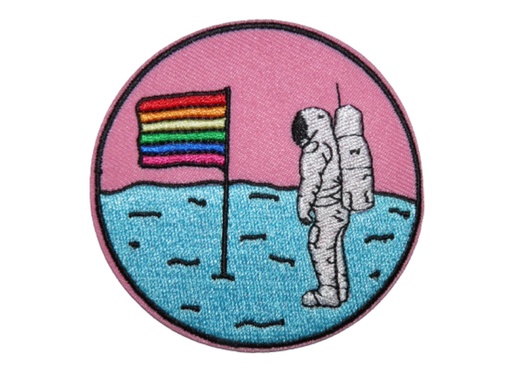 [P1412] Écusson brodé thermocollant Astronaute drapeau arc-en-ciel