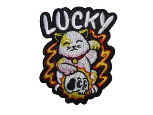 [P1428] Écusson brodé thermocollant Chat Lucky Punk Rock