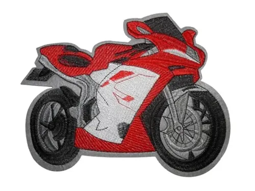 [P2012] Patch XXL thermocollant - Moto sportive rouge