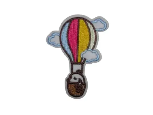 [P1457] Écusson brodé thermocollant Ballon Montgolfière Nuages