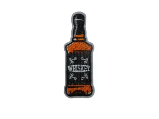 [P1465] Écusson brodé thermocollant Bouteille Whisky